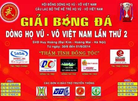 Giải bóng đá Dòng họ Vũ - Võ Việt Nam lần 2: Thắm tình Đồng tộc